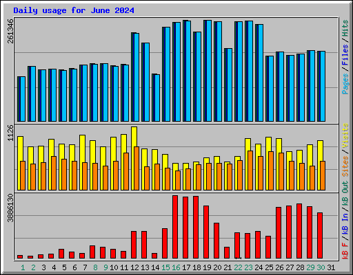 Daily usage for June 2024